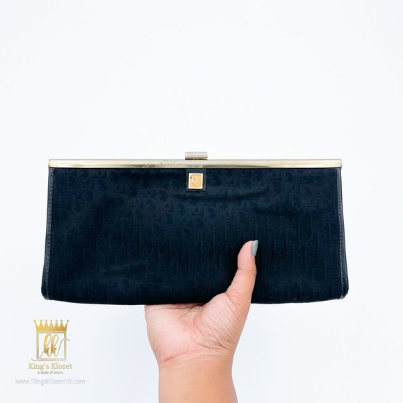 CHRISTIAN DIOR TROTTER VINTAGE KISSLOCK CLUTCH BAG - Picture 7 of 8